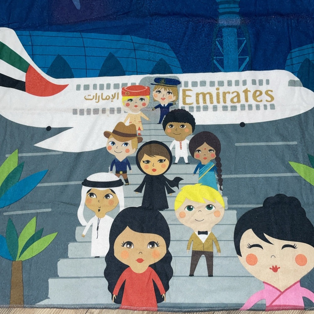 EMIRATES‎ Fly with Me Airplane with people Travel  Blanket 31" x 31"